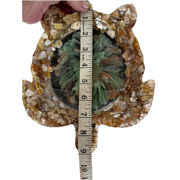 Epoxy Resin Turtle Jewelry Or Trinket Holder With Shells And  Bloom In Center - Picture 13 of 14